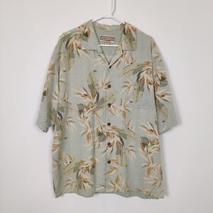 Jamaica Jaxx Men's Button Down Tropical Hawaiian Shirt Sz XL 100% Silk Oversized